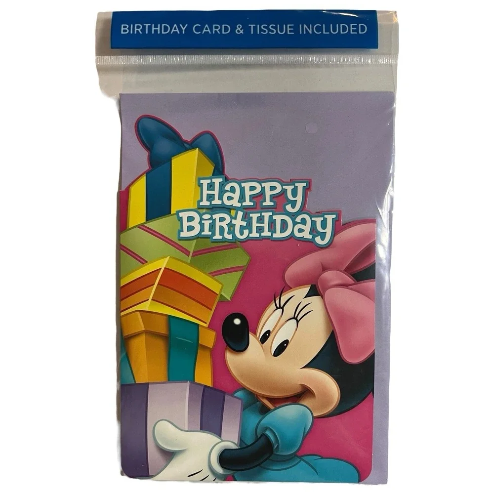Disney‎ Hallmark Expressions Pink Minnie Mouse Birthday Gift Bag Set Kids Party